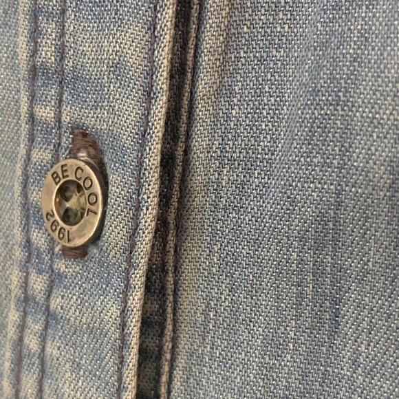 Be Cool Blue Denim Button Up Shirt - Picture 6 of 9